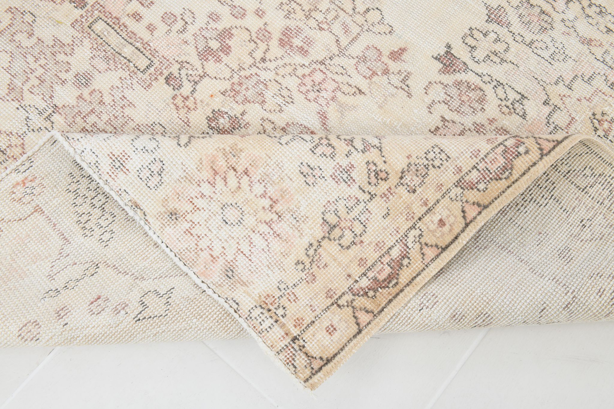 Tapis beige classique Distressed 282x193cm