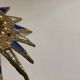 Sun mirror in gilded lead and blue glass Irena Jaworska 1960