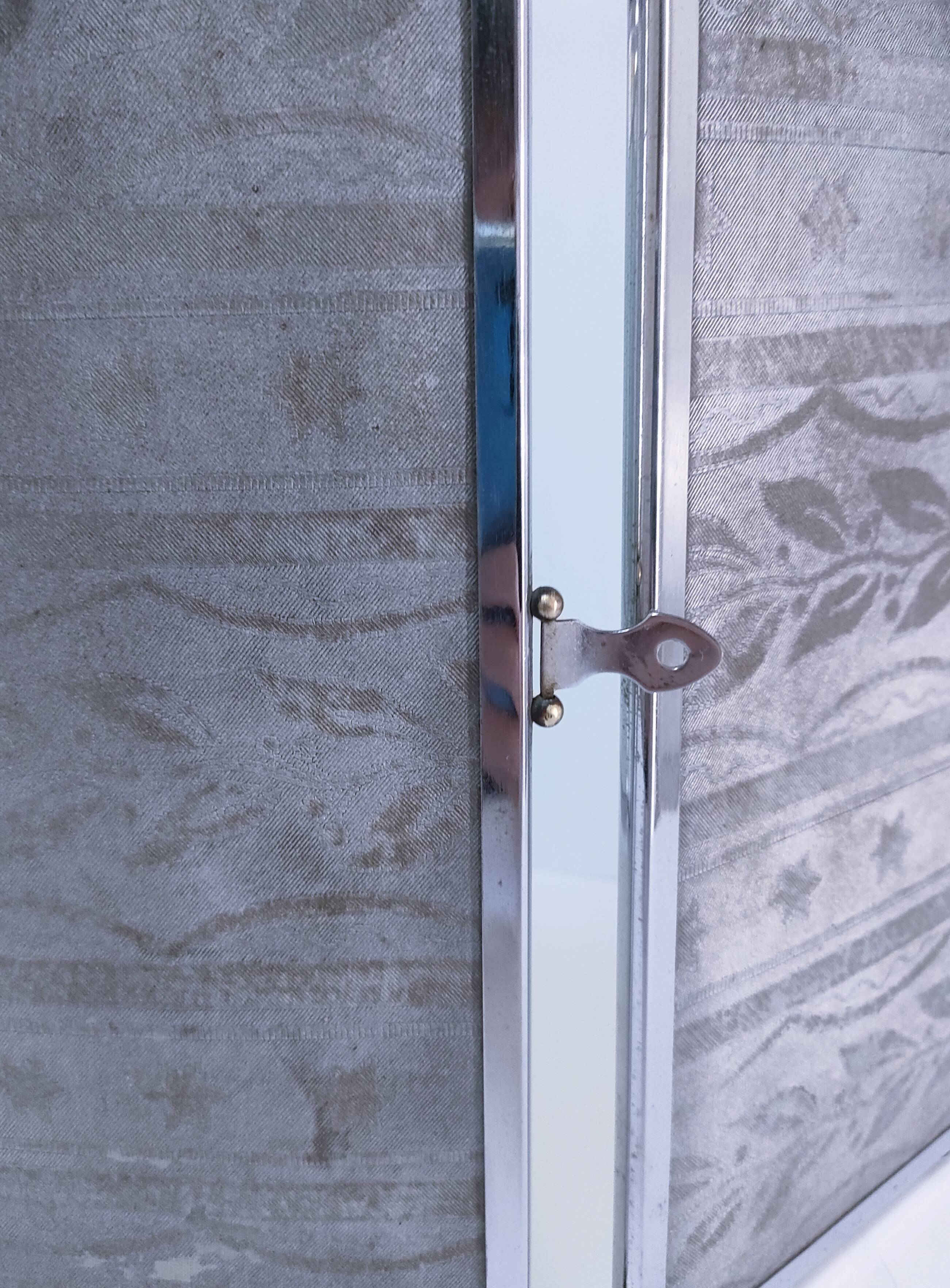 Chrome patina triptych mirror, early 20th century