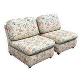 2 modular vintage bench armchairs with floral pattern – Cottage Style