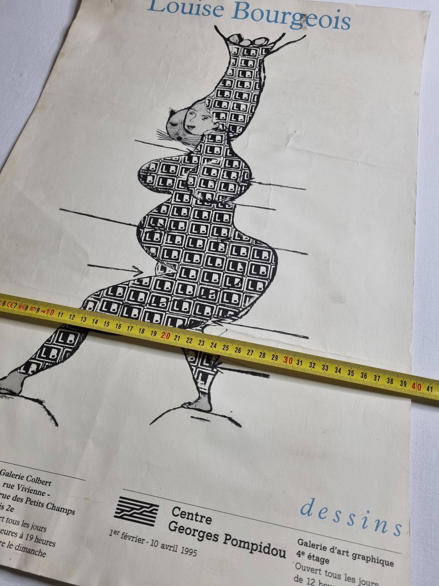 Exhibition poster after Louise Bourgeois, prints, drawings Center Georges Pompidou, 1995