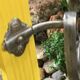 Yellow vintage coat holder