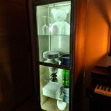 Vintage industrial showcase with LED interior lighting