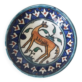 Poterie ancien bol/coupelle Style Iznik/folklorique "Jordan Jerusalem"