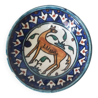 Old pottery bowl/cup Iznik/folk style "Jordan Jerusalem"