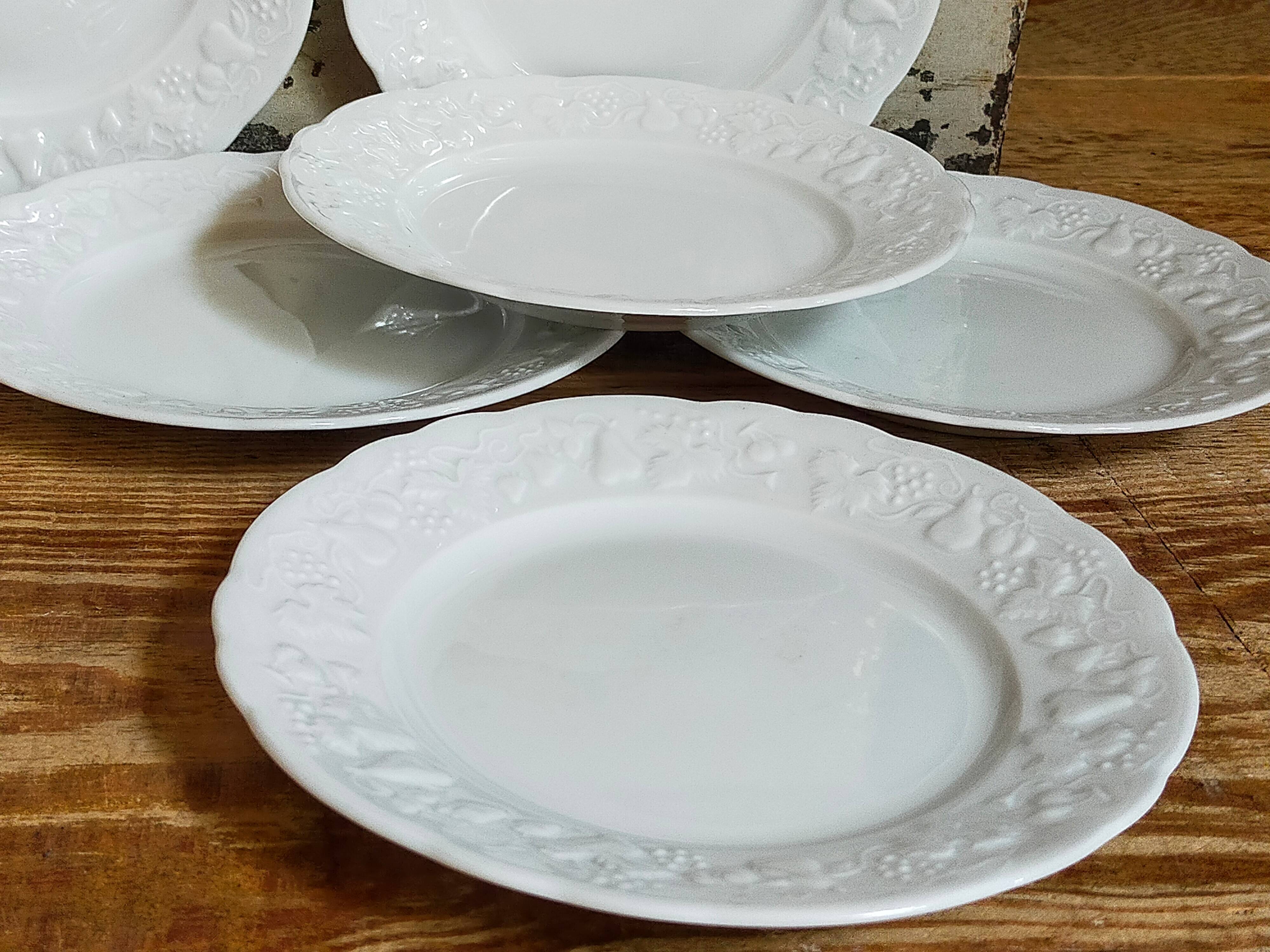 Six vintage Philippe Deshoulières Limoges California porcelain bread plates