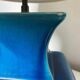Vintage ceramic lamp Molin Charolles glazed turquoise blue - French 1970s
