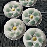 5 oyster plates from Salins earthenware