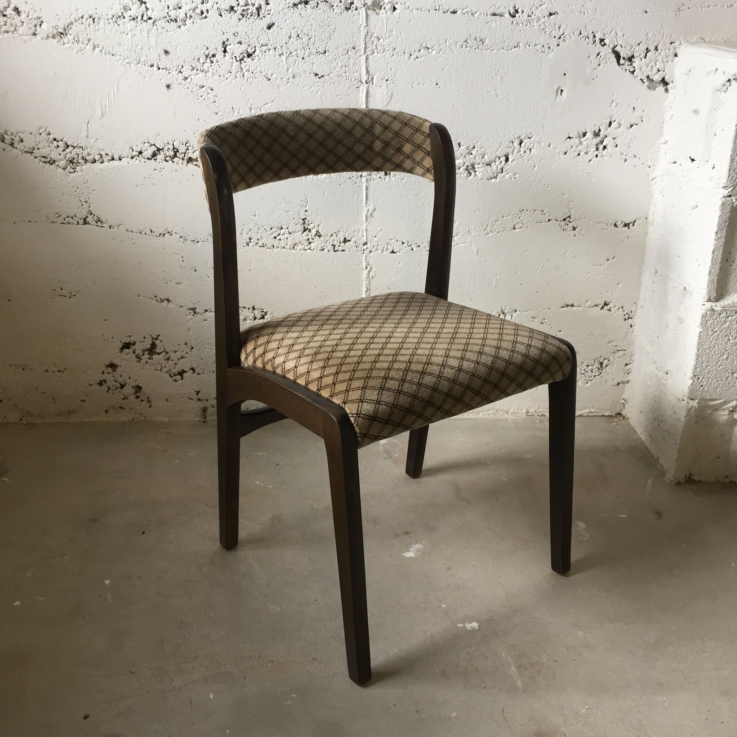 5 Chaises gondole Baumann bois et velours
