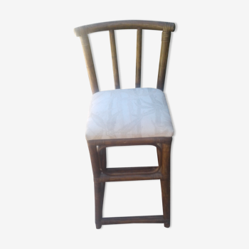 Bamboo high chair with its cushion