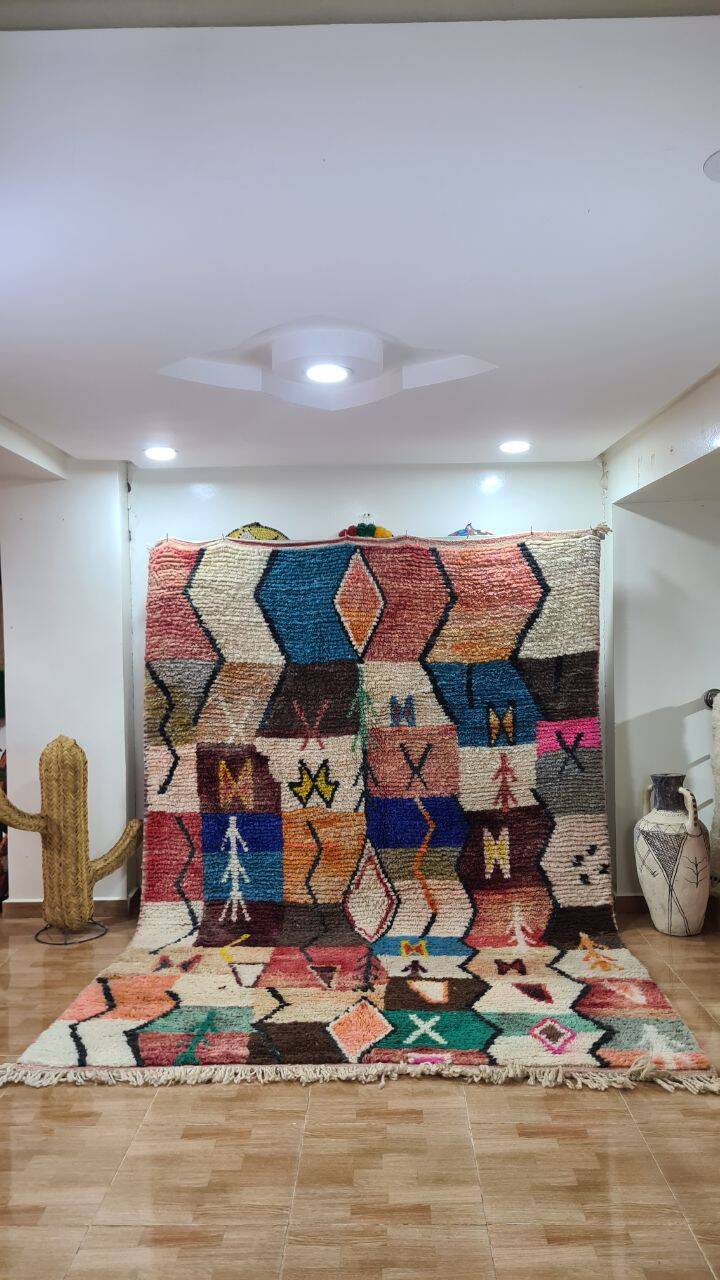 Moroccan Boujaad Handwoven Rug - Vibrant Geometric Patterns 300x200 cm