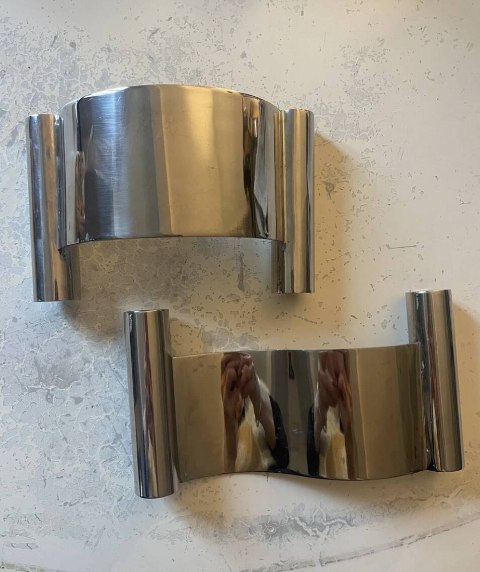 1970s metal candlesticks