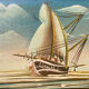 Coffre de Marine anglais Bateaux peints Milieu XXe