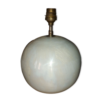 Pied de lampe en céramique , blanc irisé