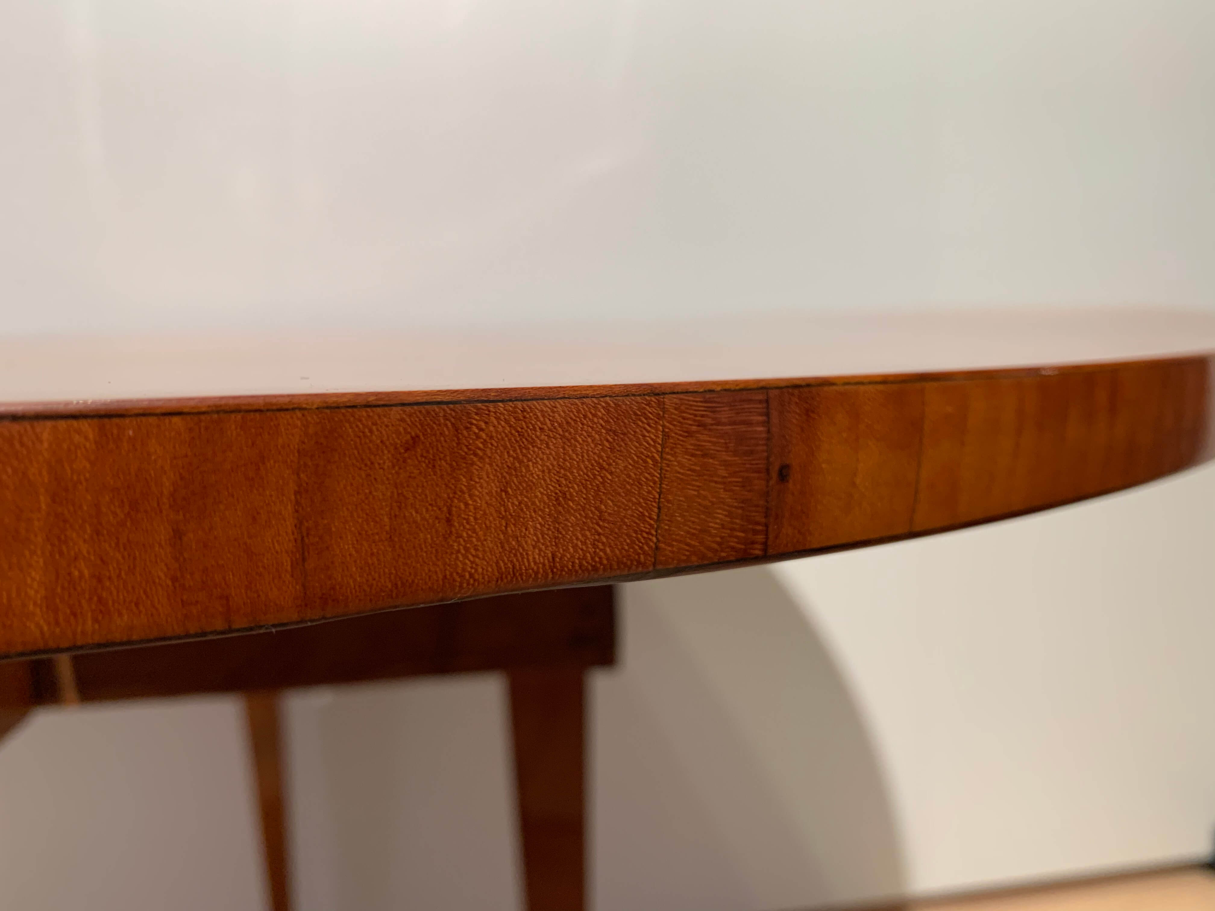 Biedermeier demi-lune fold-out table, cherry veneer, south germany, circa 1820