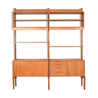 Mid-Century Teak Wall Unit by Torbjørn Afdal for Bruksbo, 1950s, Set of 2