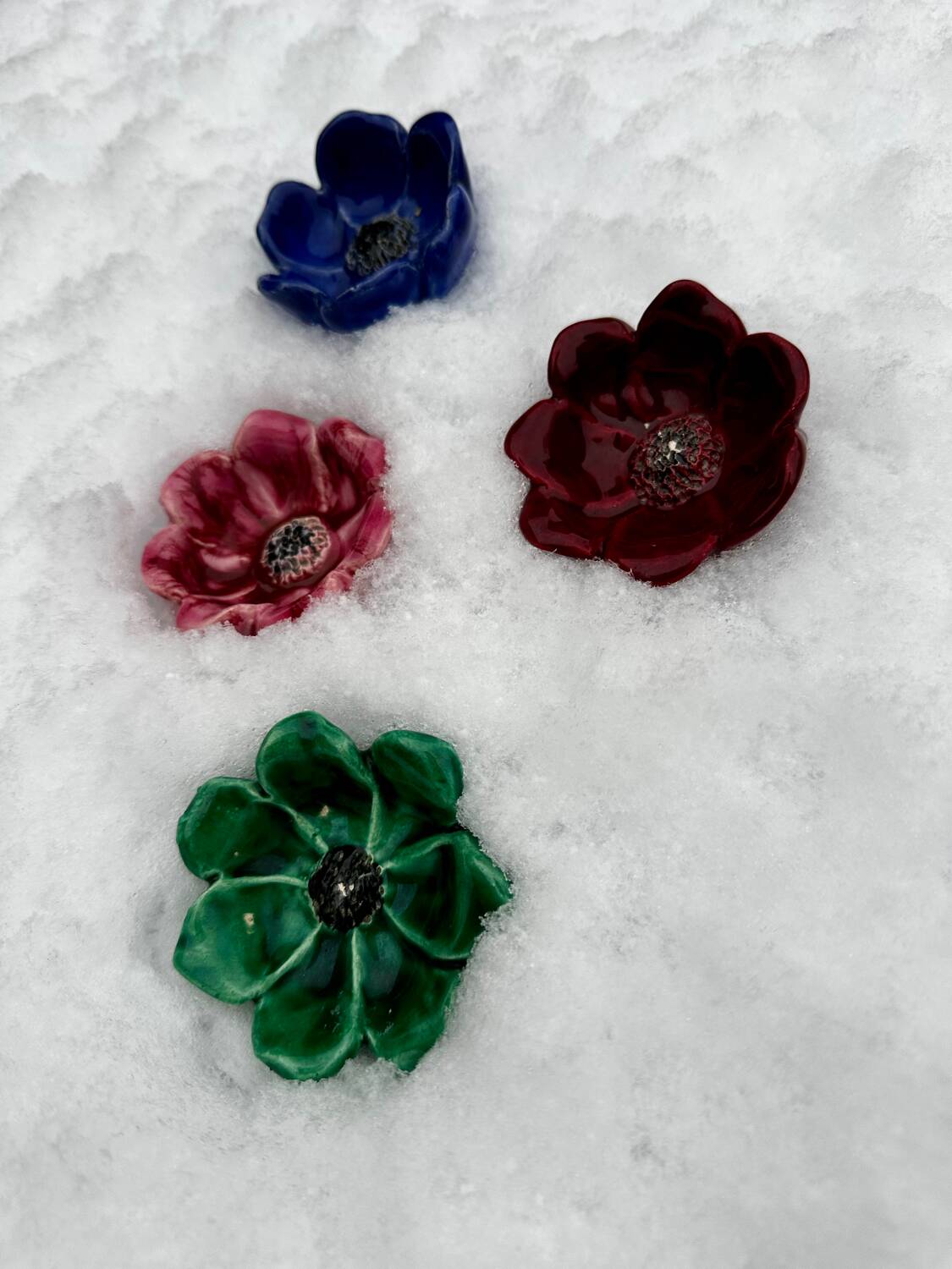 Poppy flowers in antique ceramics
