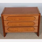 Vintage chest of drawers in solid elm, 1980