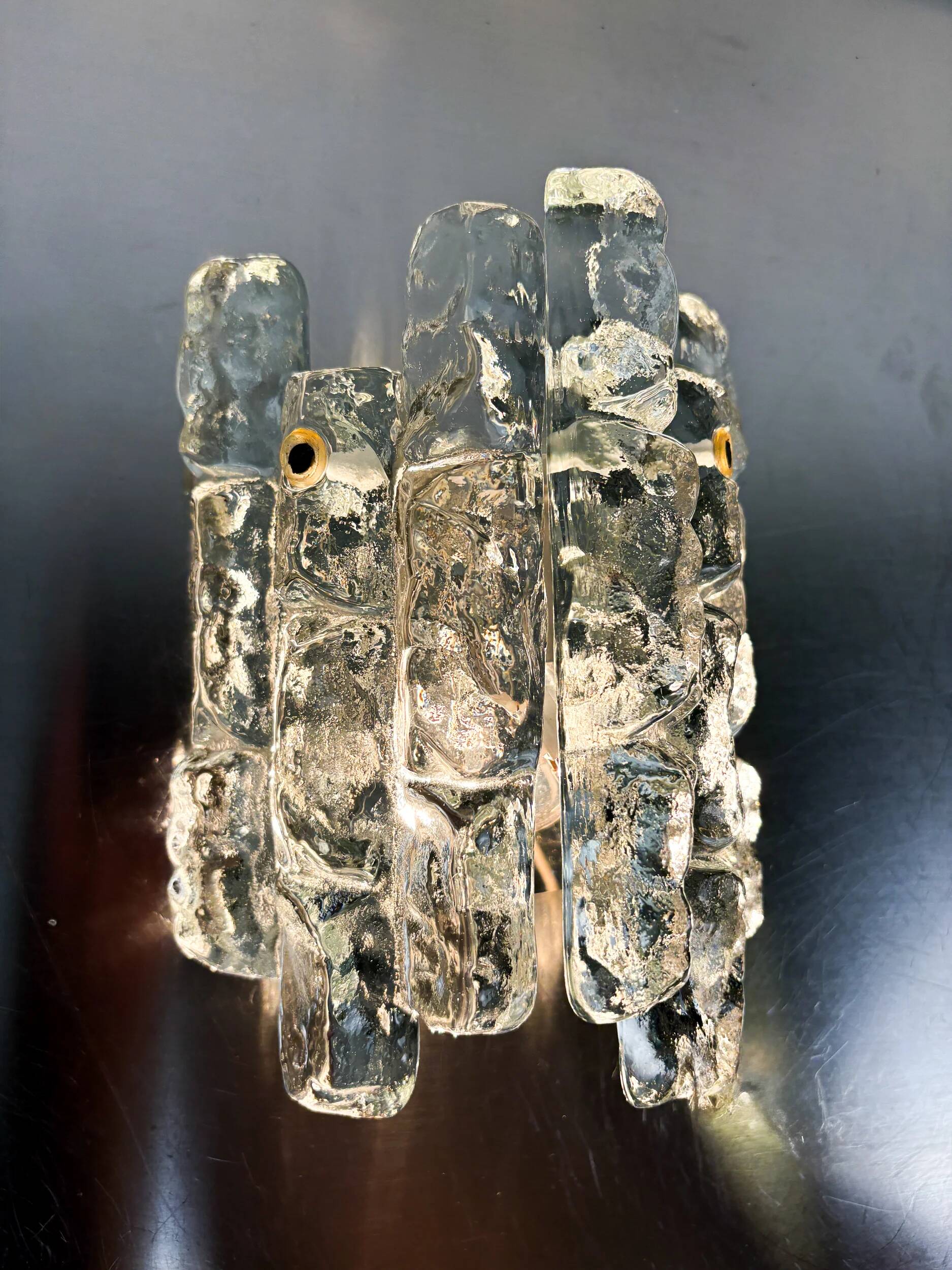 J.T. Kalmar 'Ice Cube' wall light, frosted glass, Austria 1970s