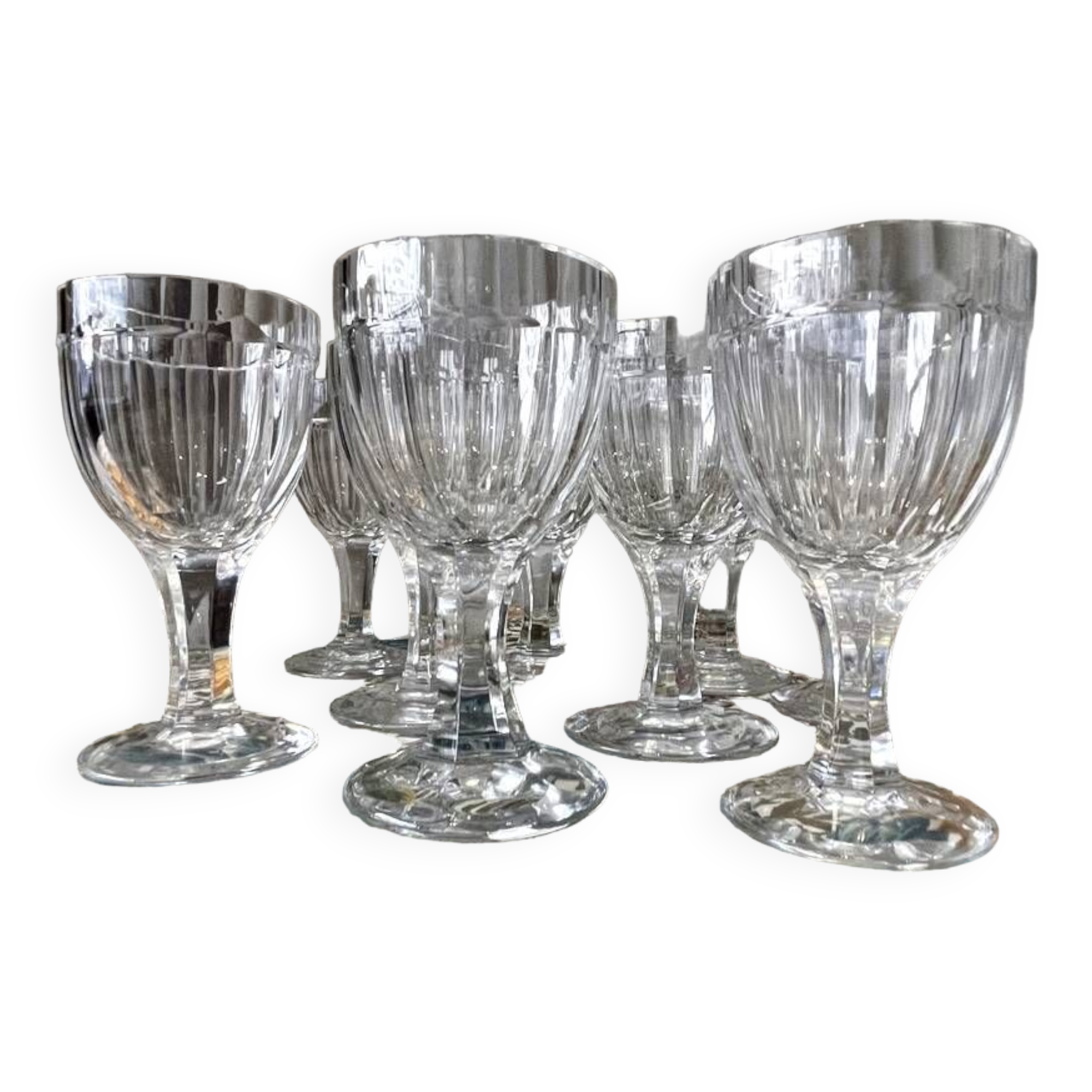 Set of 9 crystal liqueur glasses by nancy art of table