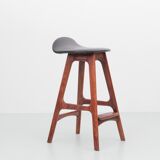 Tabouret de bar scandinave en palissandre modèle OD61. H 62 cm.