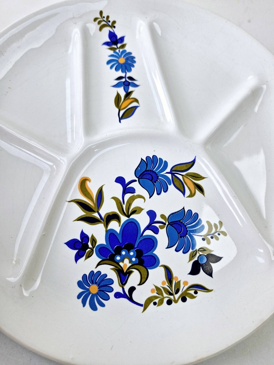 6 vintage compartmented earthenware plates bali saint amand collection