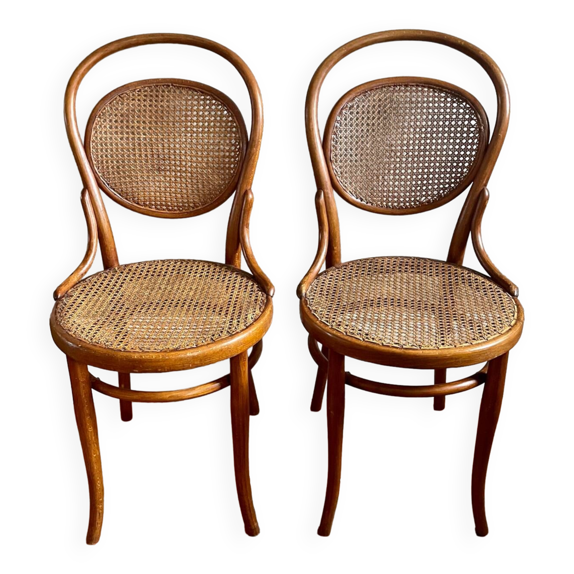 Set of 2 THONET Cane Bistro Chairs N°11 (circa 1900)
