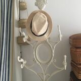 Antique cast iron coat rack on stand