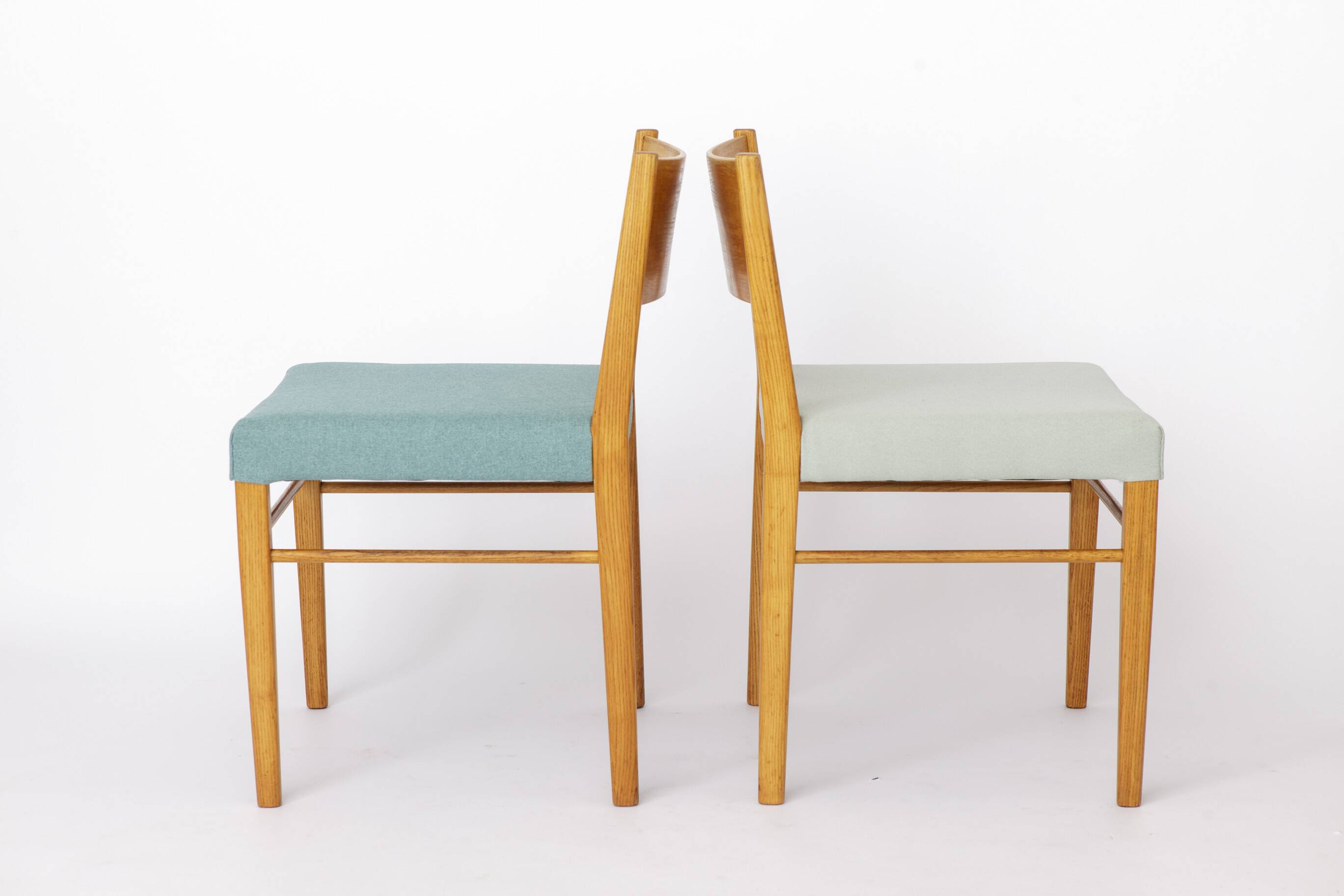 Set of 6 Vintage Beech Dining Chairs, Germany 1970s, Restored Wooden Dining