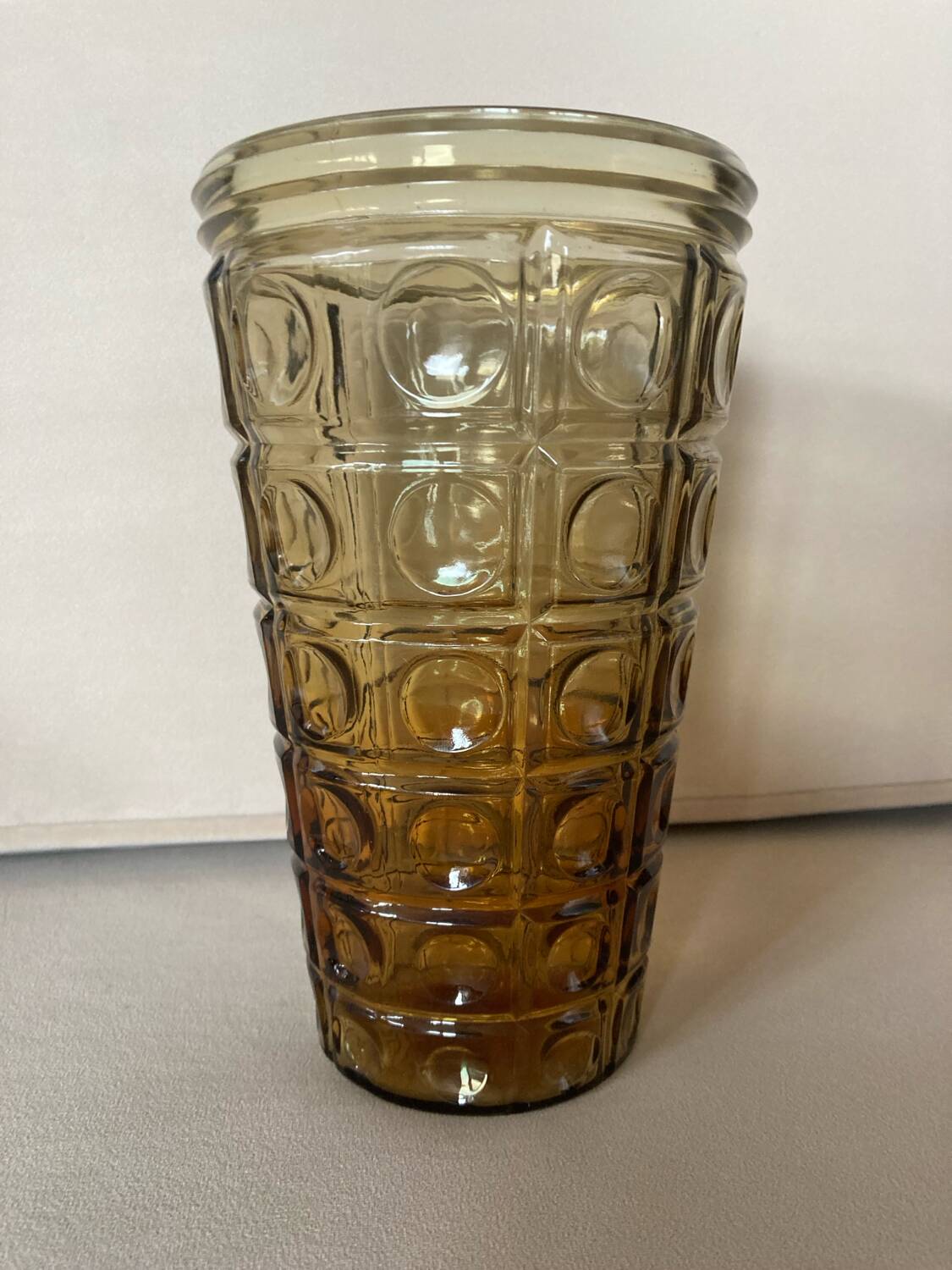 Art Deco Amber Yellow Glass Vase