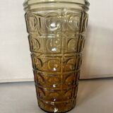 Vase art deco jaune ambre verre