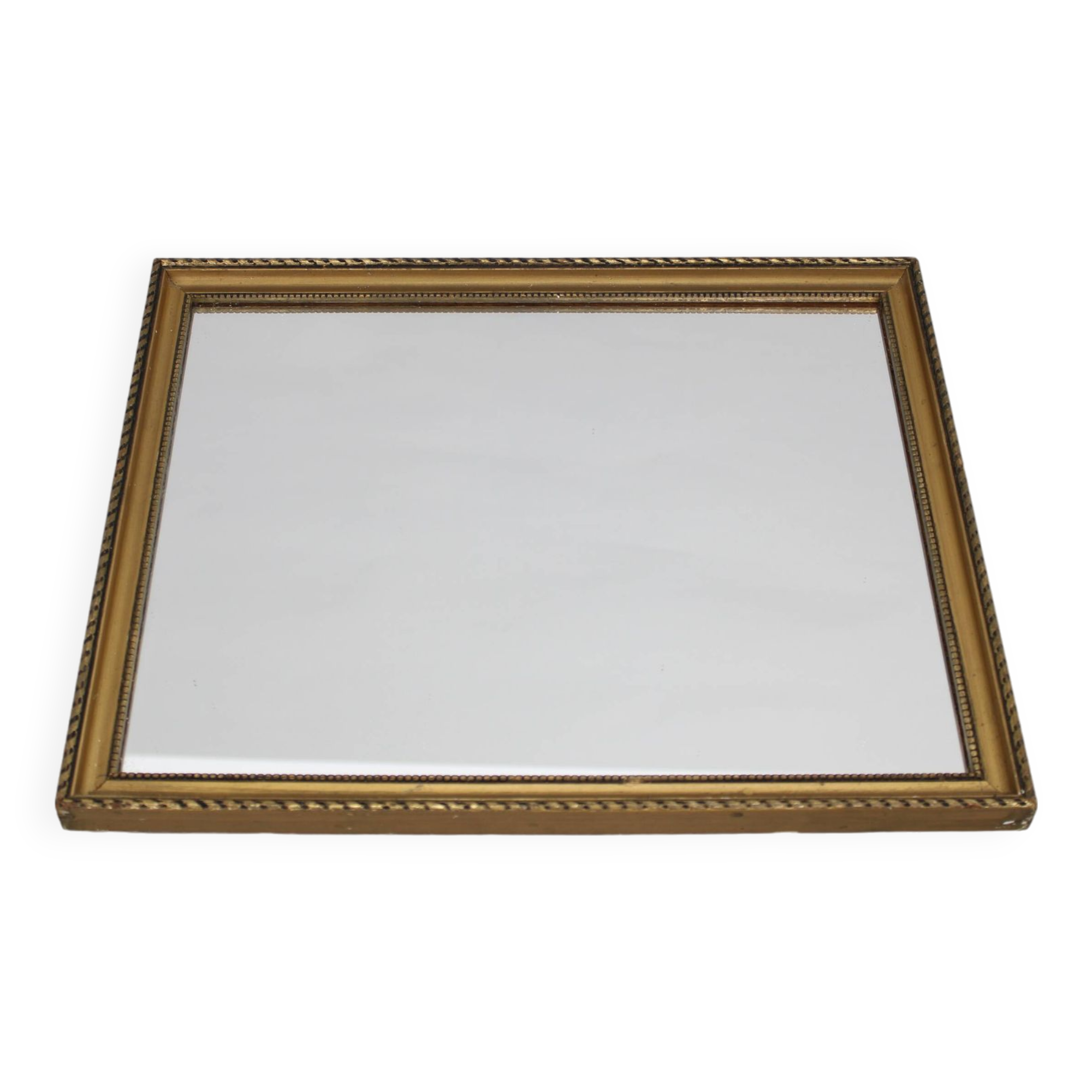 1950s Mirror in Golden Wood Frame