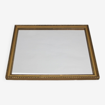 1950s Mirror in Golden Wood Frame