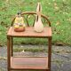 Bedside table, vintage bamboo and rattan shelf