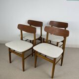 Set of 4 Scandinavian teak chairs
