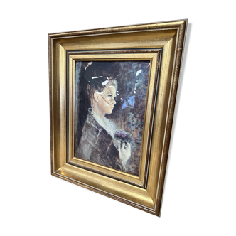 Vintage painting of a young woman.