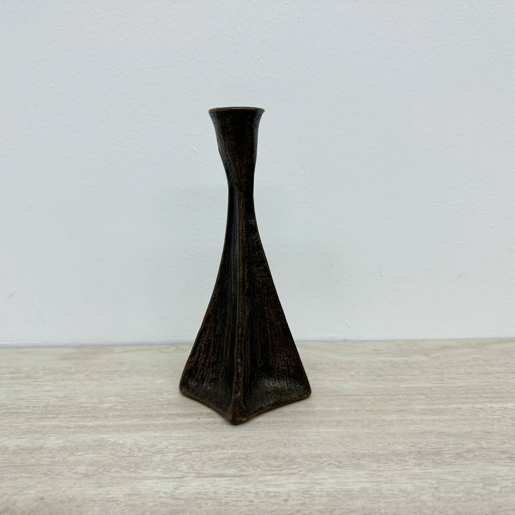 Brutalist bronze candle stick, 1970s