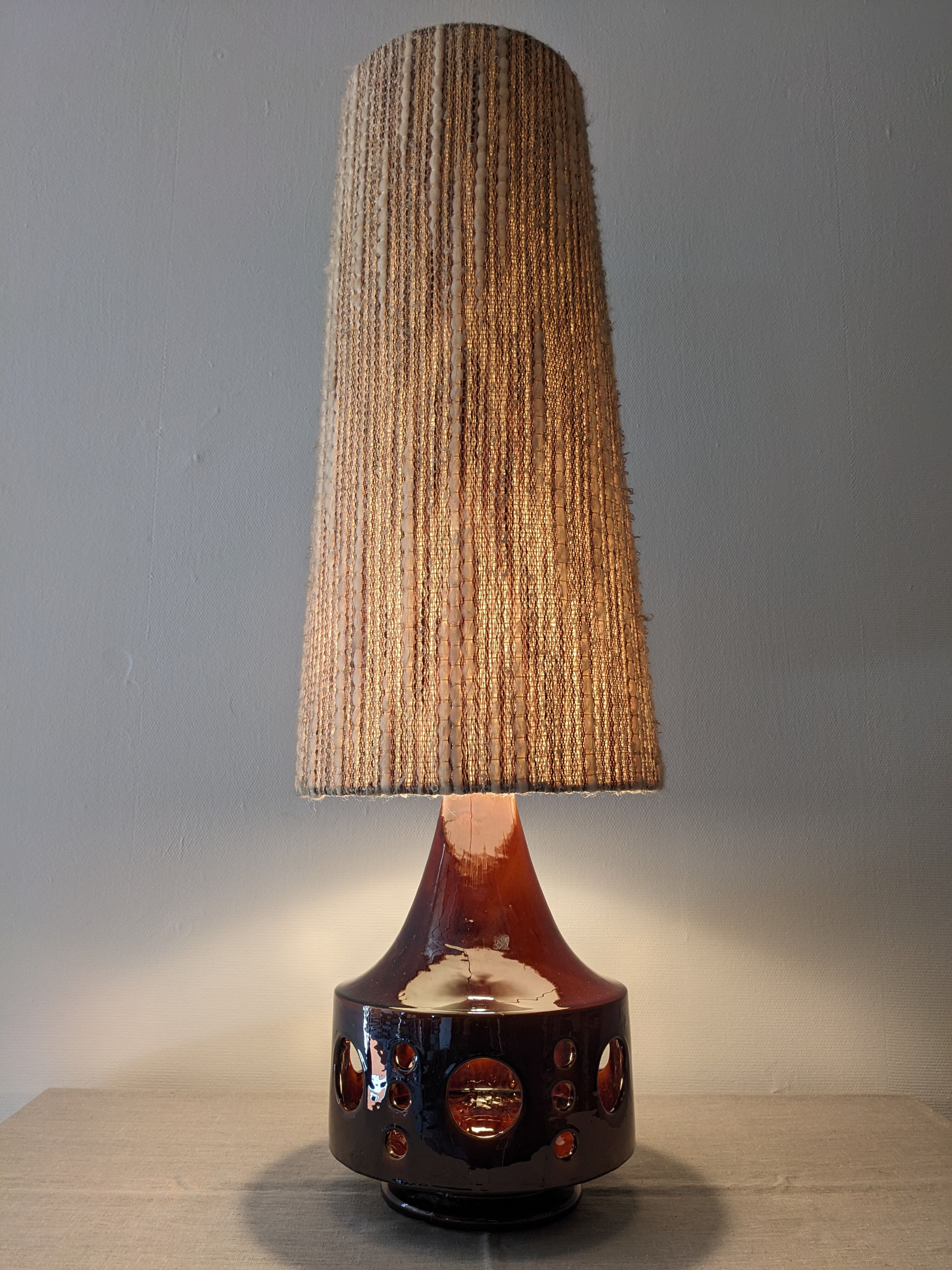 Glazed ceramic floor lamp from the 60s/70s
