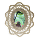 Large braided rattan mirror 1960