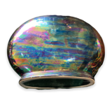 Round iridescent ceramic vase
