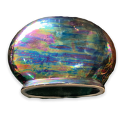 Vase rond en céramique irisée