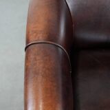 Characterful and comfortable cowhide leather armchair