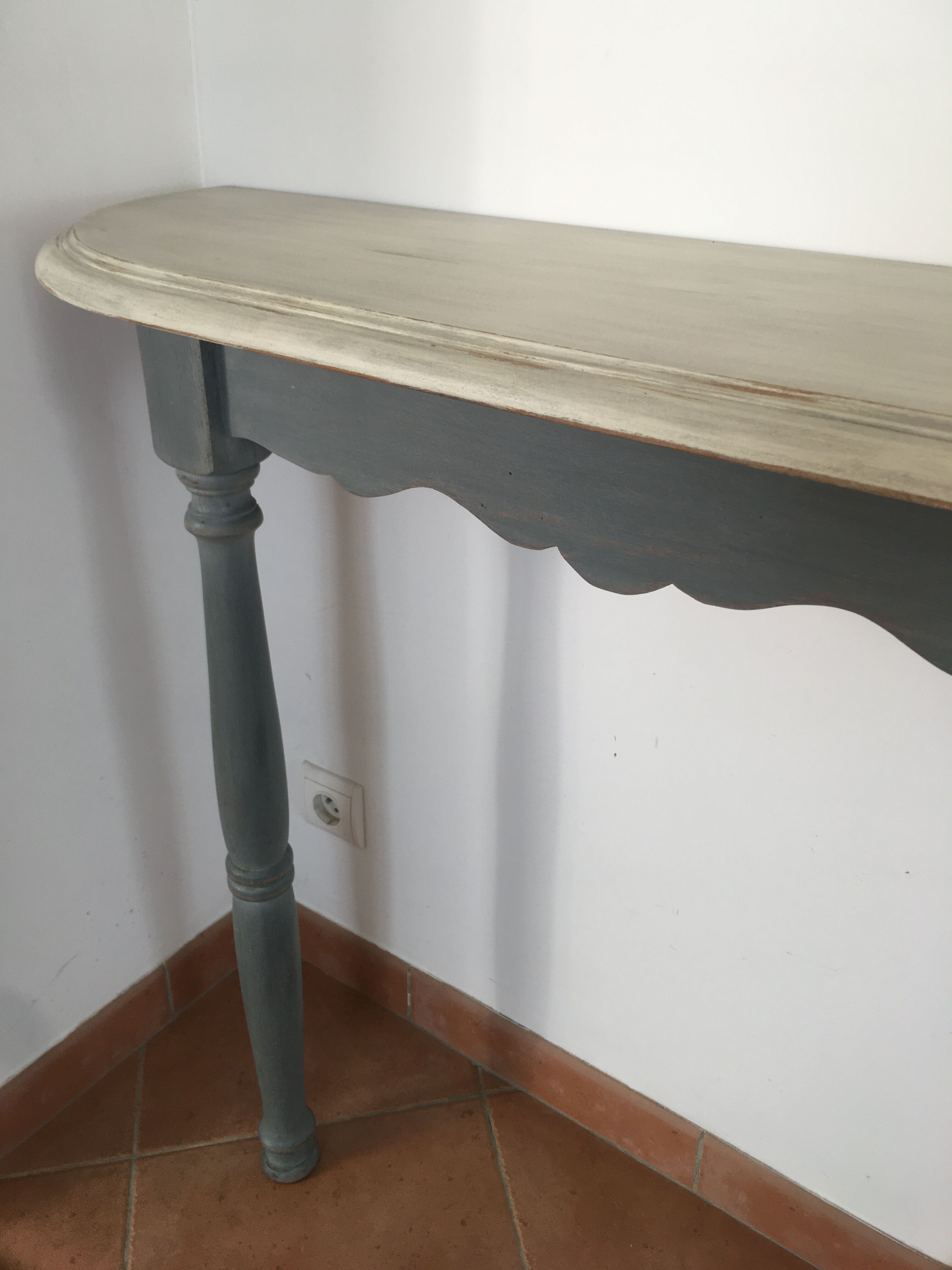 Patinated wooden console