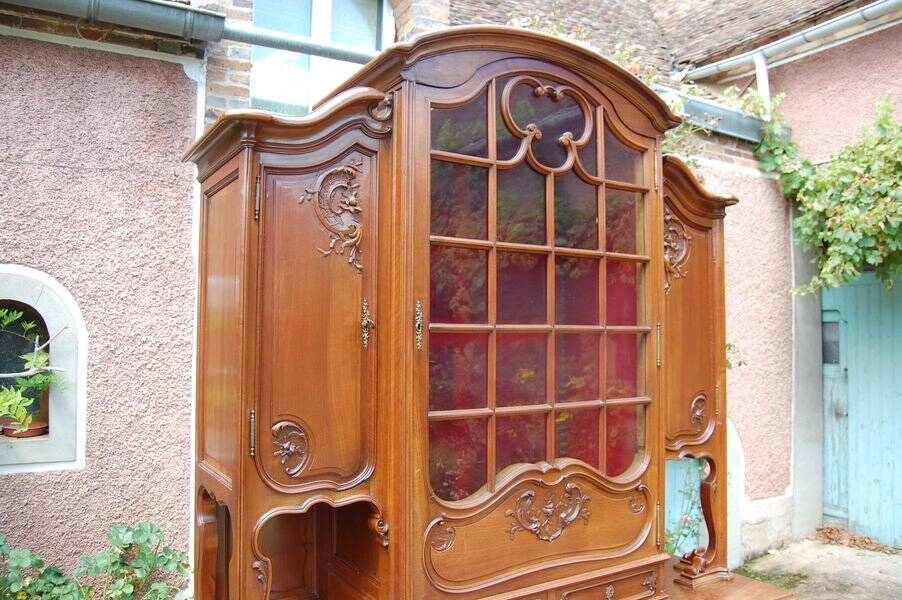 Buffet deux corps Napoléon III en noyer fin du 19e siècle