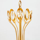 Gold Palwa Gilt Brass and Crystal Chandelier, Germany, 1970s