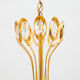 Lustre en laiton et cristal doré Palwa, Allemagne, années 1970