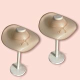 Paire de lampes de table italiennes en verre de Murano du milieu du siècle