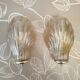 Pair of shell wall sconces – striped Italian glass – 1970
