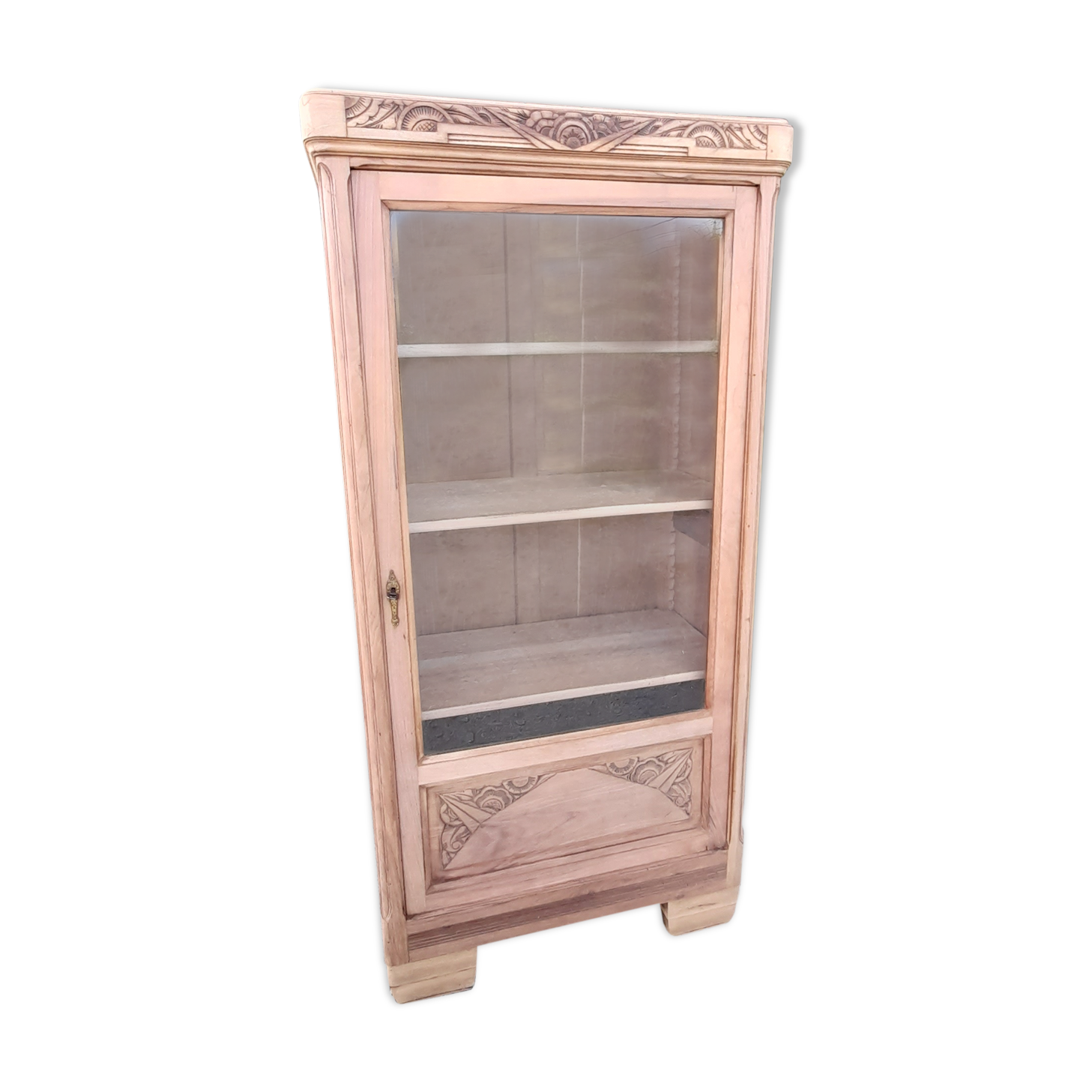 Showcase art deco wardrobe Parisian wood raw walnut