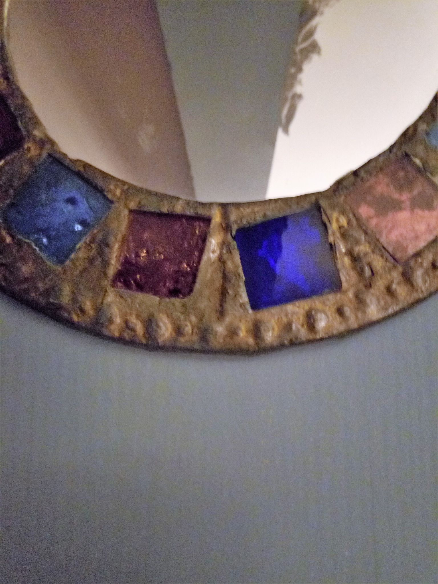 Lead and glass hand mirror